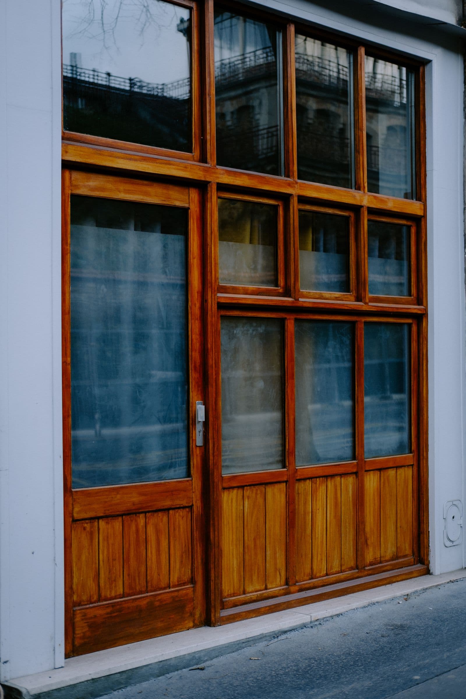 Commercial storefront and sidewalk after exterior cleaning